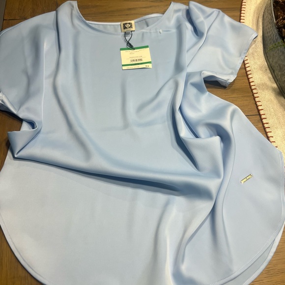 Anne Klein Tops - Anne Klein Sky Blue Short Sleeve Top